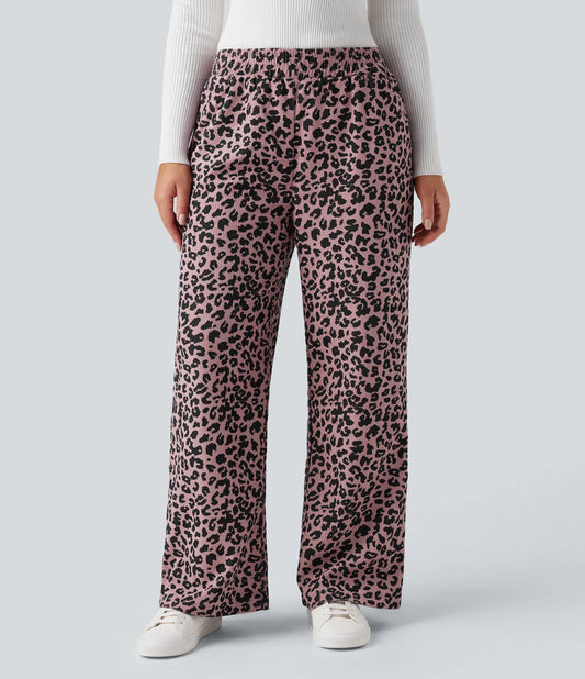 Paola | Pantalón de Pana Leopardo Cintura Alta
