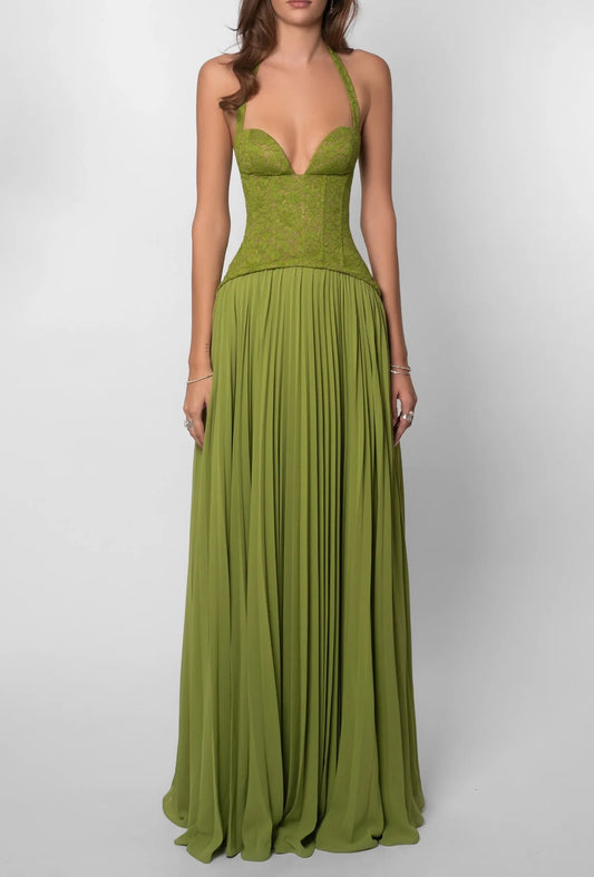 ¡Últimas horas de descuento! Vestido verde largo casual · formal