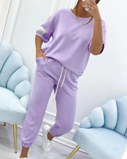 Romma | Conjunto primaveral con top liso y pantalón