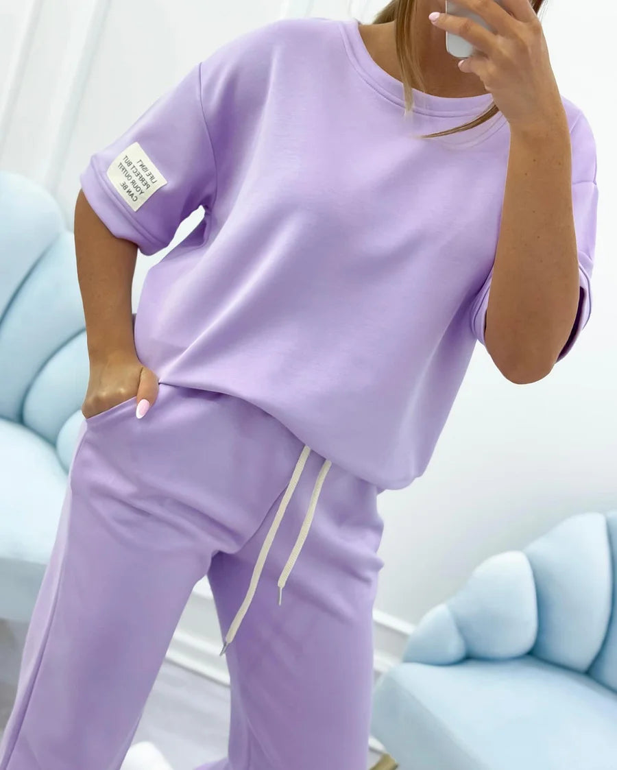 Romma | Conjunto primaveral con top liso y pantalón