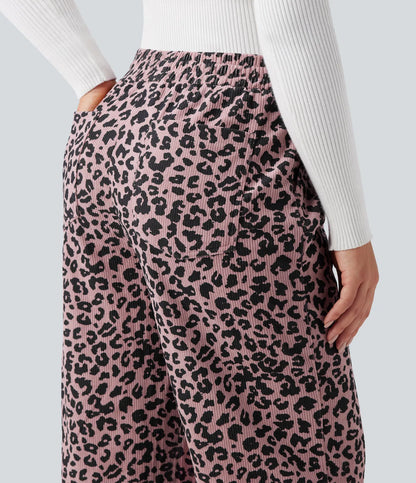 Paola | Pantalón de Pana Leopardo Cintura Alta