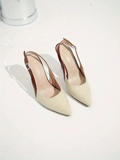 Sheila™ | Tacones con tira trasera en contraste