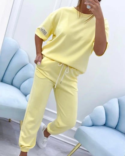 Romma | Conjunto primaveral con top liso y pantalón