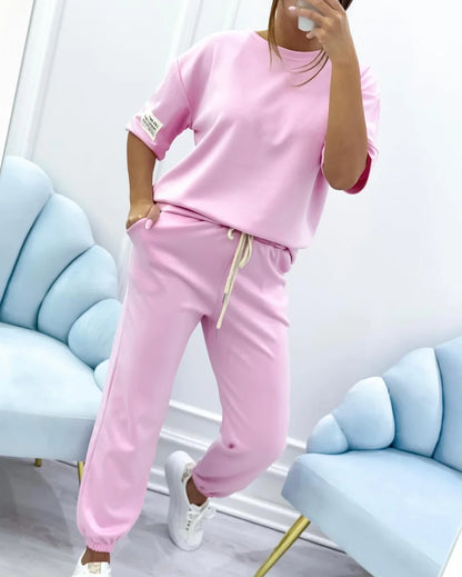 Romma | Conjunto primaveral con top liso y pantalón